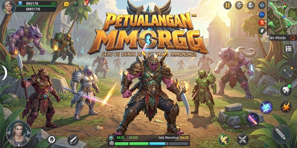 Tangkapan layar gameplay BRO178 menunjukkan aksi seru dalam pertempuran MMORPG.