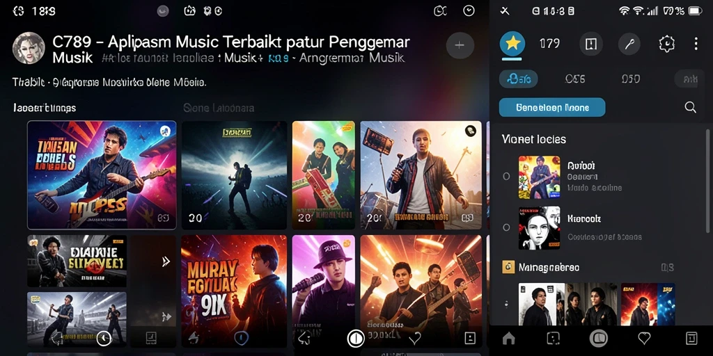 Tampilan gameplay C789 yang interaktif dengan berbagai genre musik.
