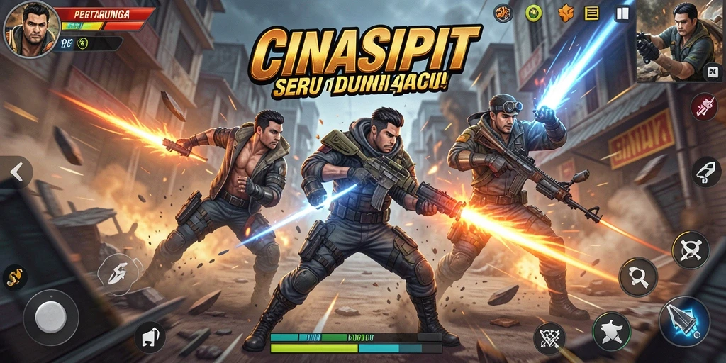 Tangkapan layar <strong>CINASIPIT</strong> menampilkan aksi pertempuran yang mendebarkan.