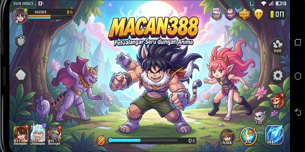 Tangkapan layar gameplay seru <strong>MACAN388</strong> menampilkan aksi karakter dalam dunia Anime.