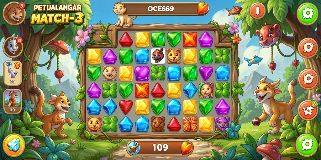 Gameplay seru OCE69 yang penuh warna dan tantangan.