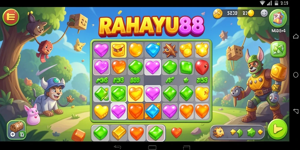 Tampilan gameplay <strong>RAHAYU88</strong> yang penuh warna dan menantang.