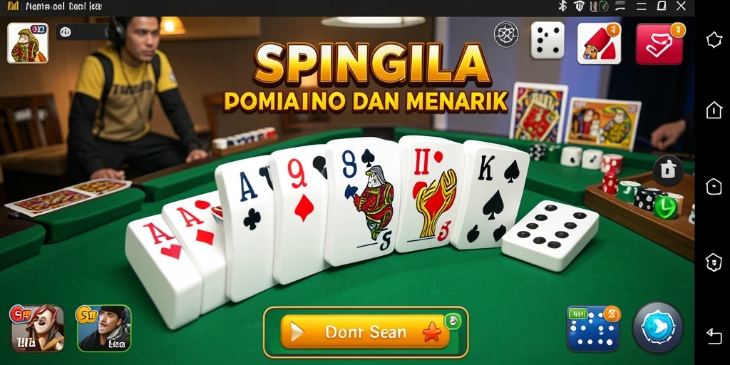 Tampilan gameplay SPINGILA yang seru dan kompetitif dalam permainan Domino.