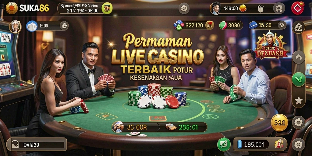 Tampilan menarik dari gameplay Live Casino di SUKA86.