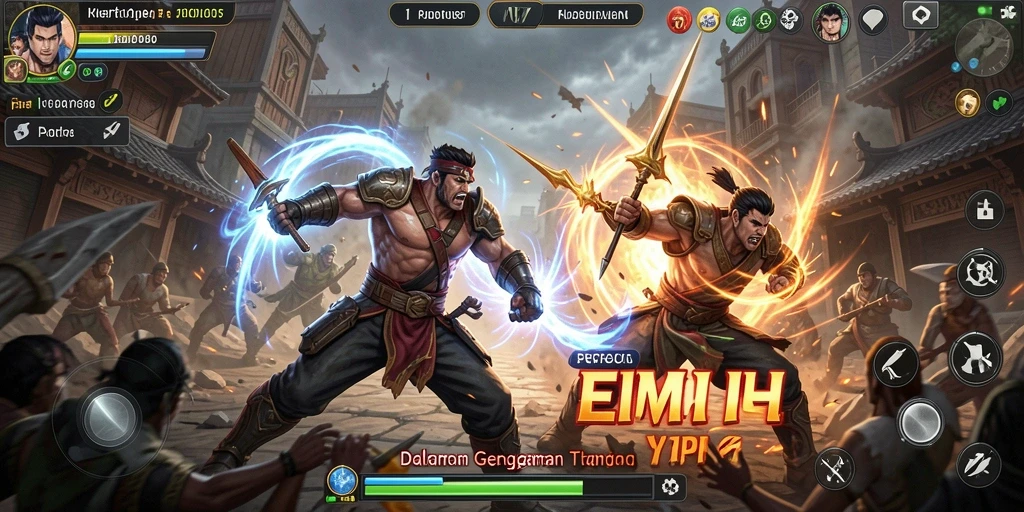 Tampilan menarik dari gameplay V07 di arena Fighting.